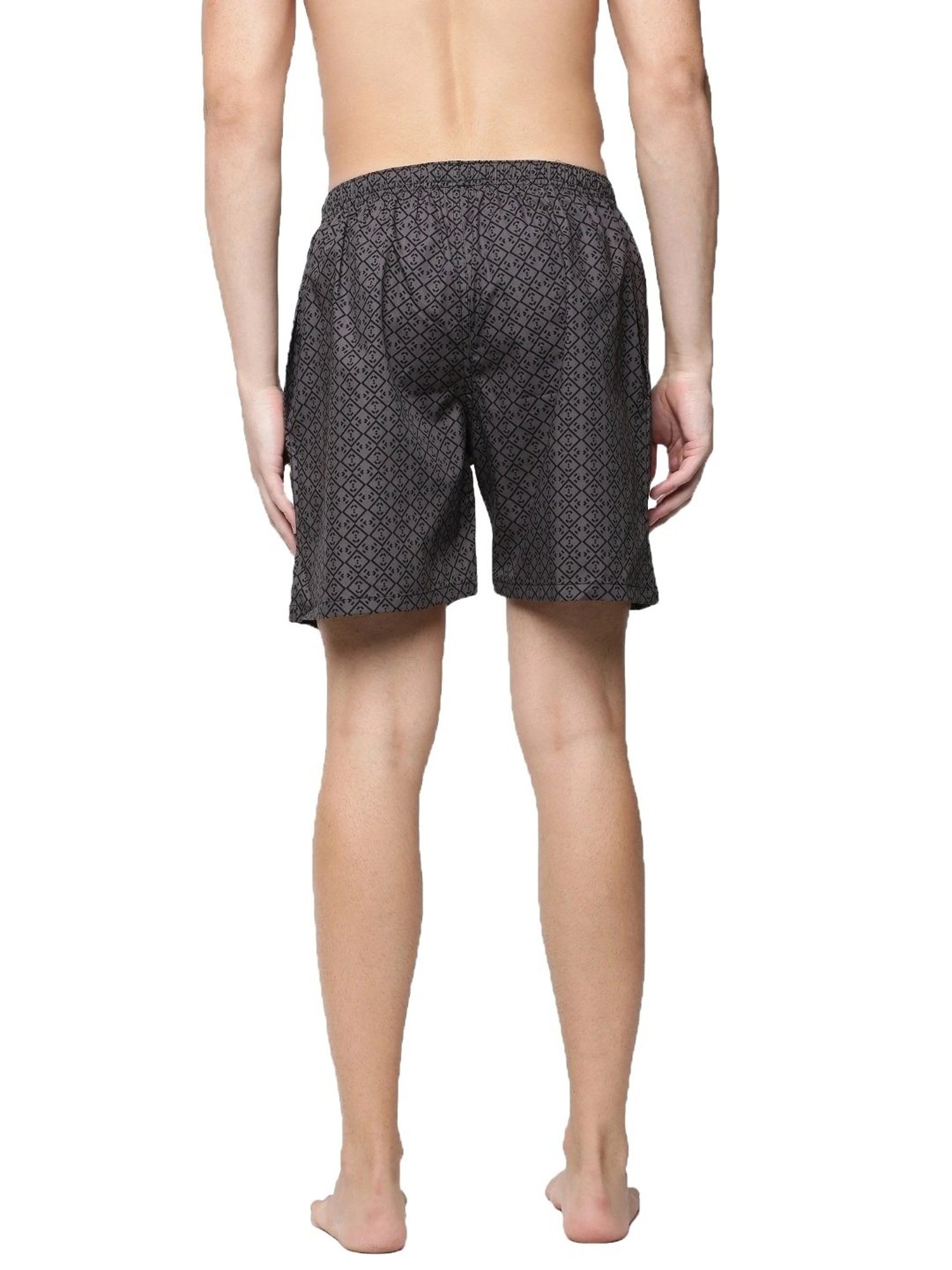 Force NXT Black Cotton Regular Fit Printed Boxers