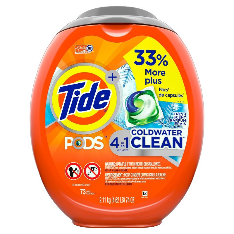 Tide Pods Laundry Detergent Pacs Coldwater Clean - 73ct