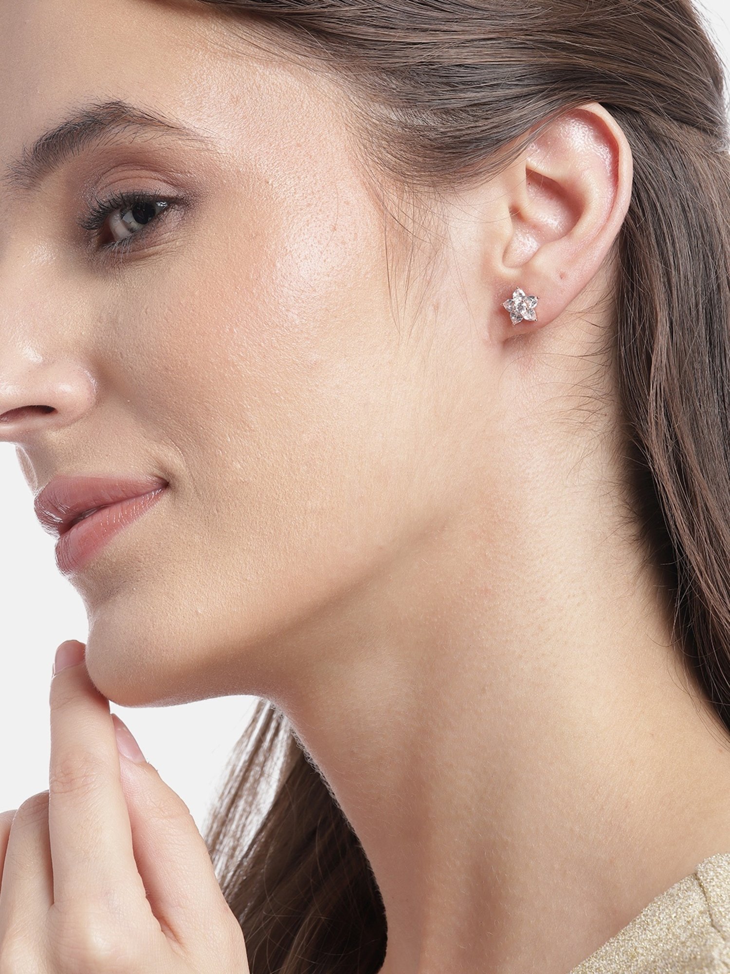 Zavya 92.5 Sterling Silver Stardust Sparkle Stud Earrings for Women