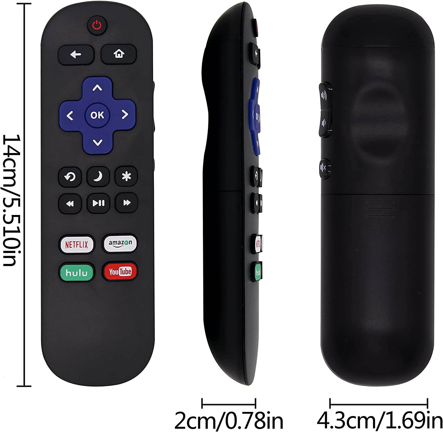MYHGRC Replacement TCL Roku TV Remote Control Fit for TCL Roku TVs, Universal TCL TV Roku IR Remote Without Programming