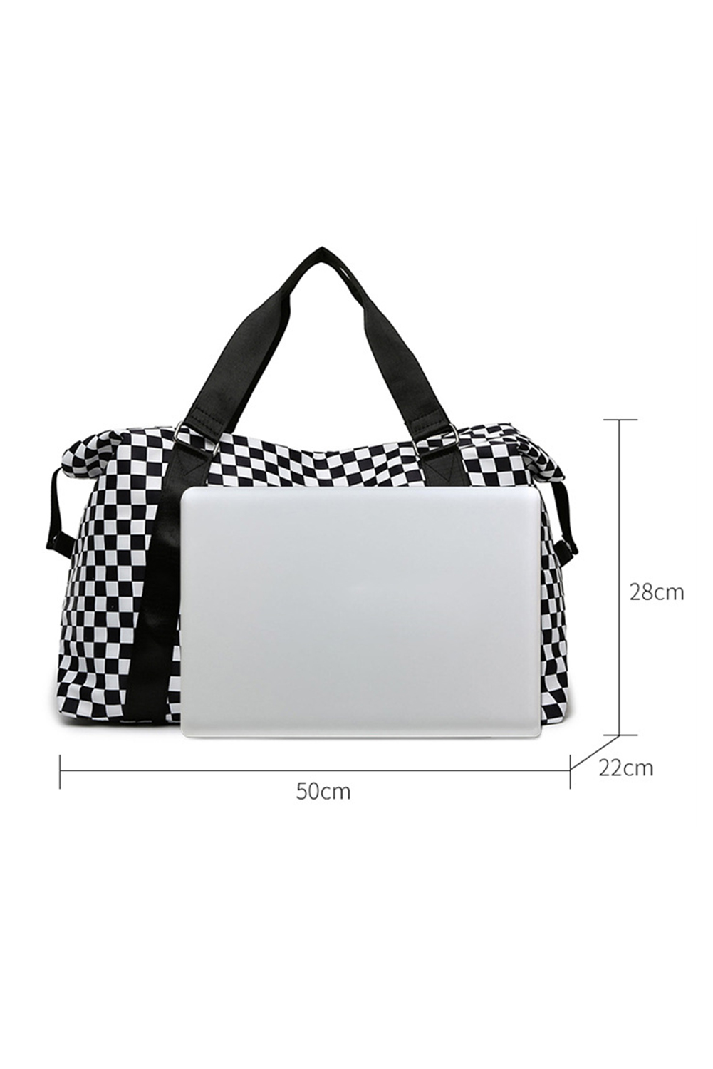 Black Colorblock Bowknot Pattern Knitted Tote Bag