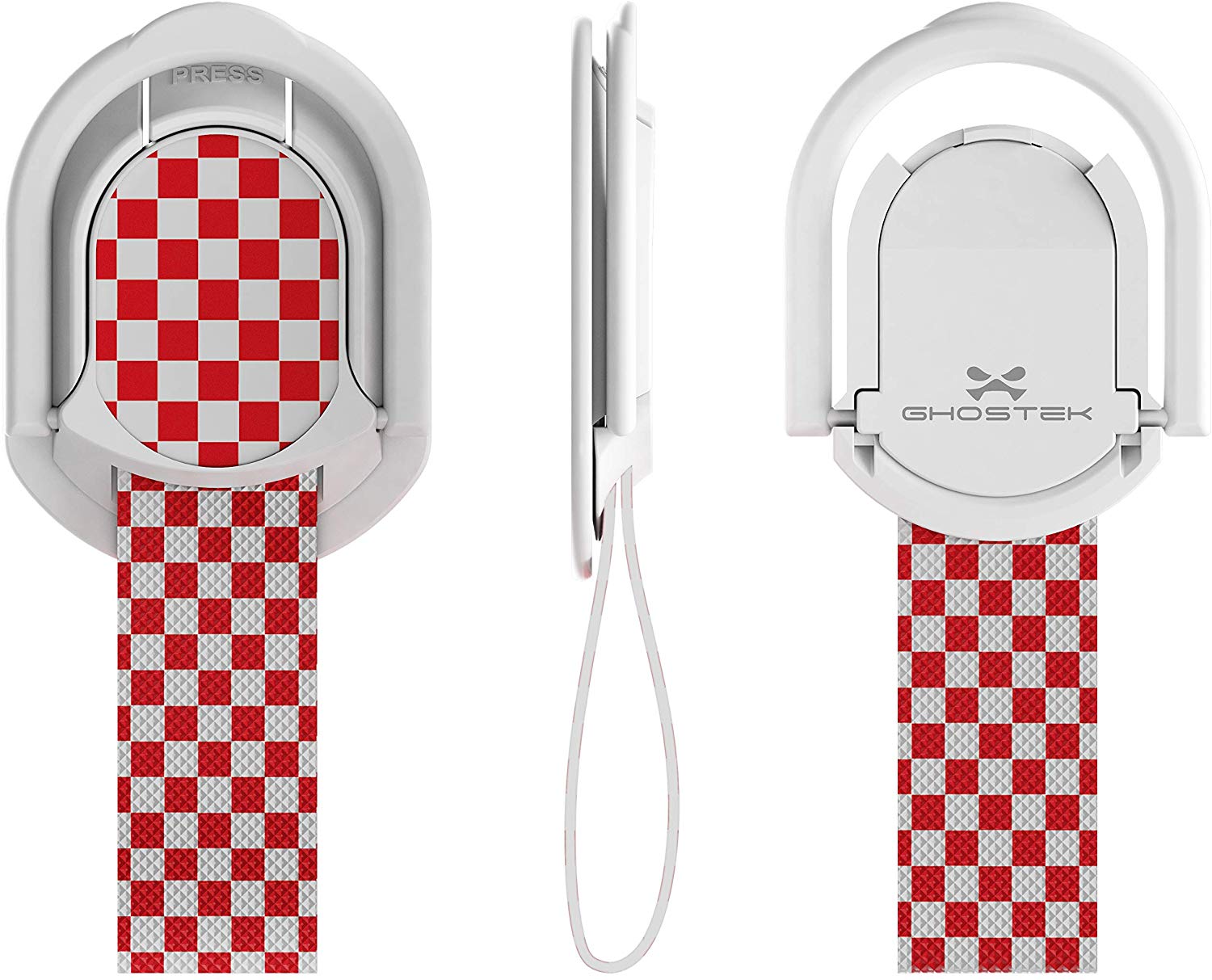 Ghostek Loop Phone Ring Holder Strap with Stand and Smartphone Car Holder Magnet Cute iPhone Grips for Women Perfect for Taking Selfies Removable for Wireless Charging Compatible - (Floral Fuchsia)