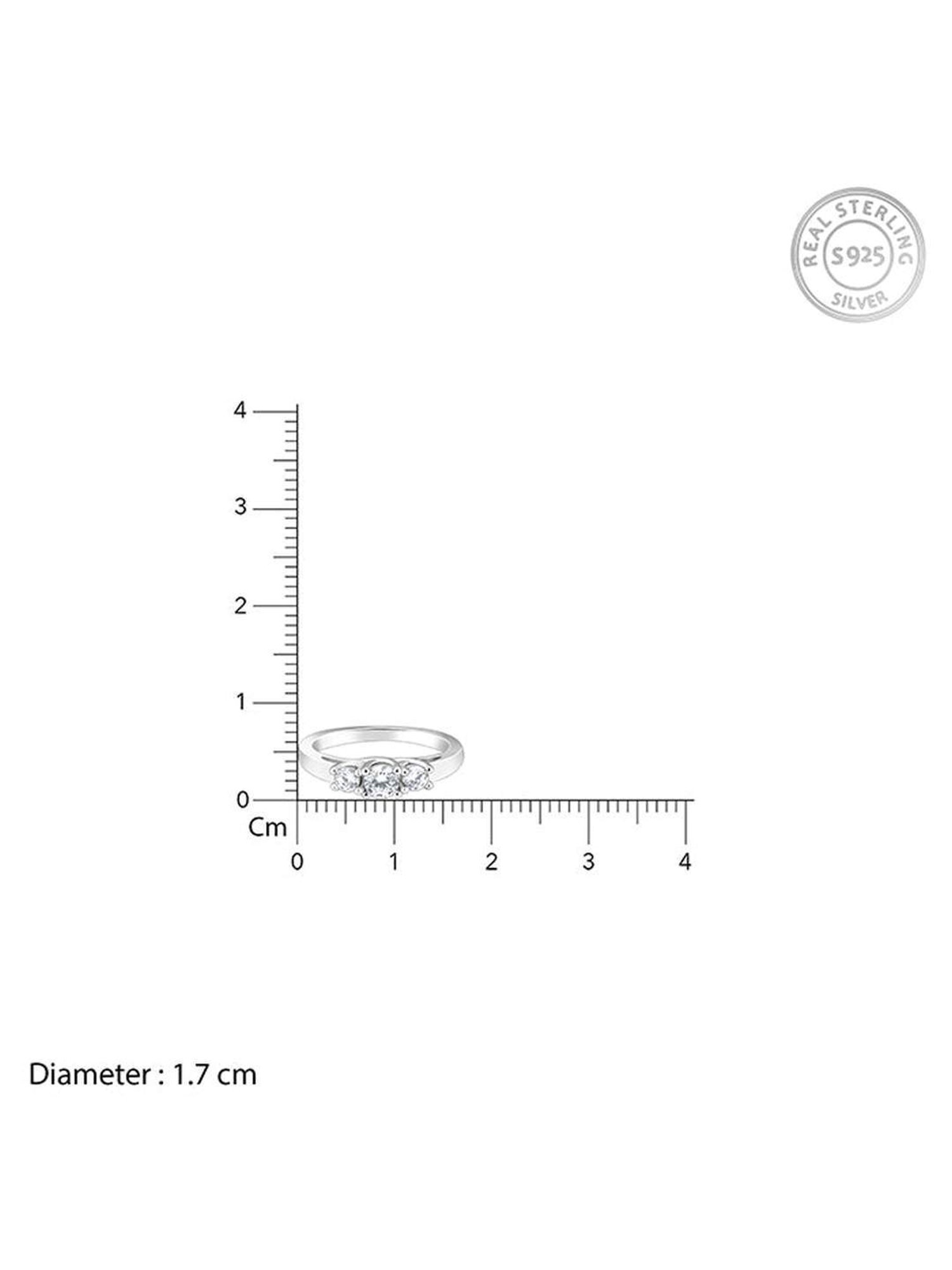 GIVA 925 Silver Zircon Trilogy of Love Ring for Women & Girls