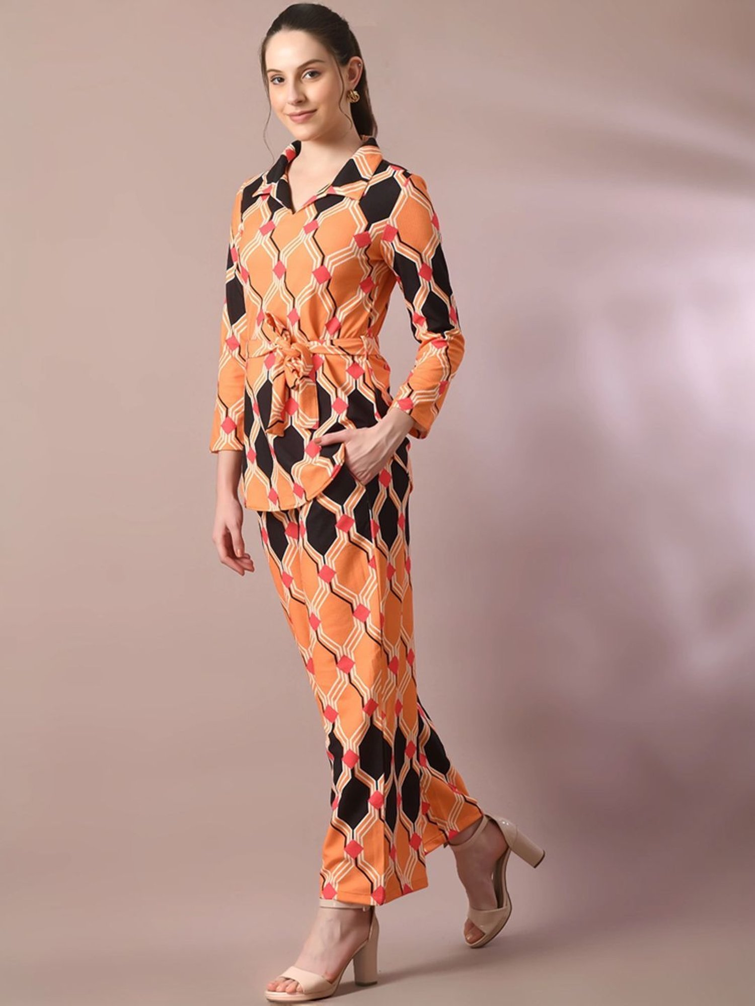 Myshka Multicolored Printed Top Palazzo Set