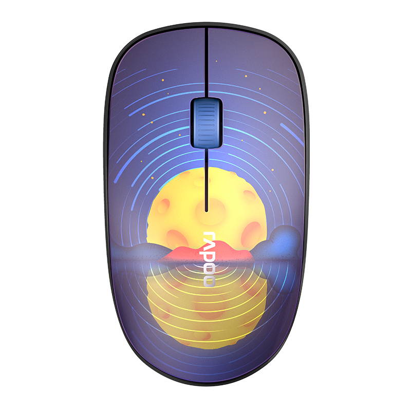 Rapoo M200  Ergonomic Design, Ultra-thin and Portable Colorful Exterior 2.4GHz Wireless Quiet Clicking Mouse For Office And Game - Blue