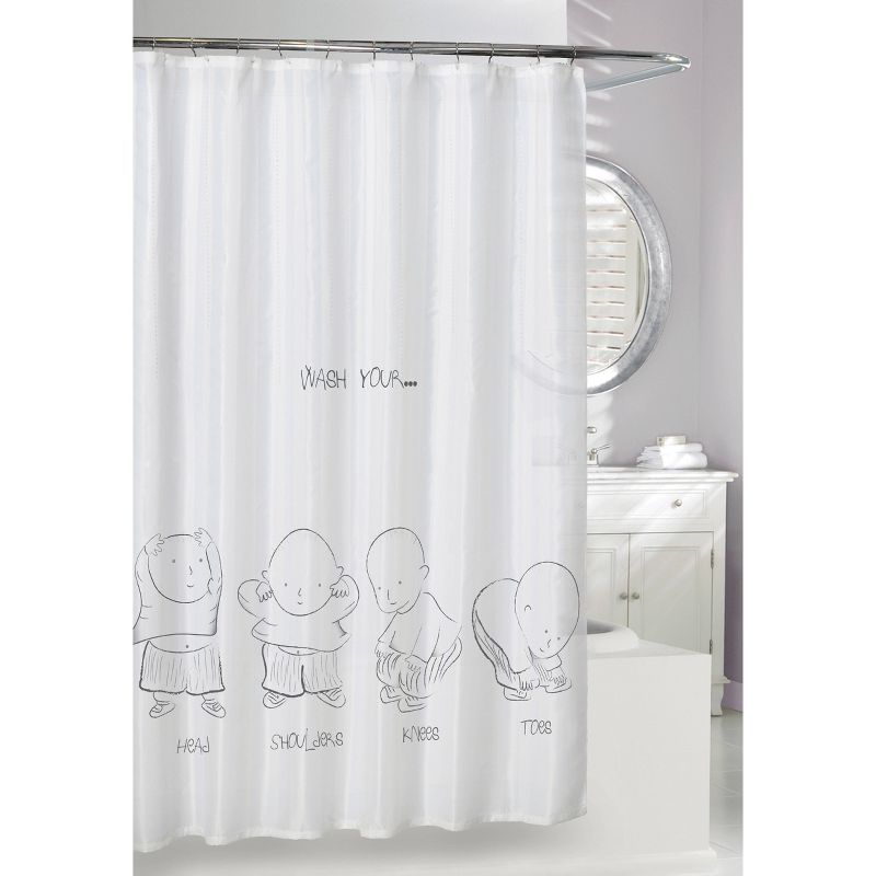 Head and Shoulders Shower Curtain Gray/White - Moda at Home
