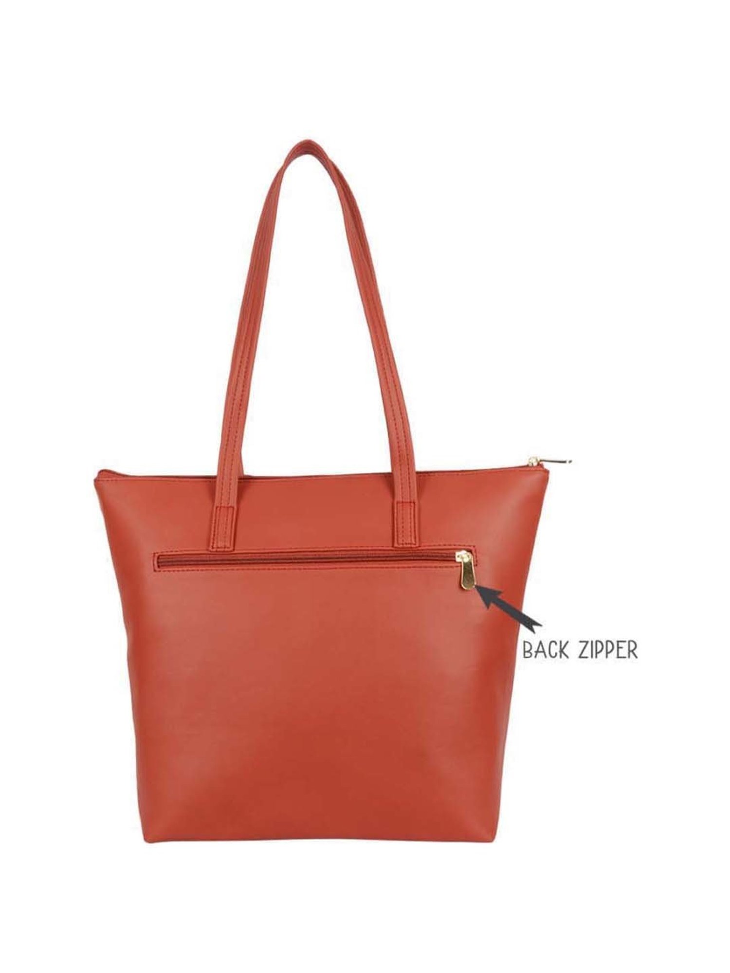 Baggit Red Solid Large Tote Handbag