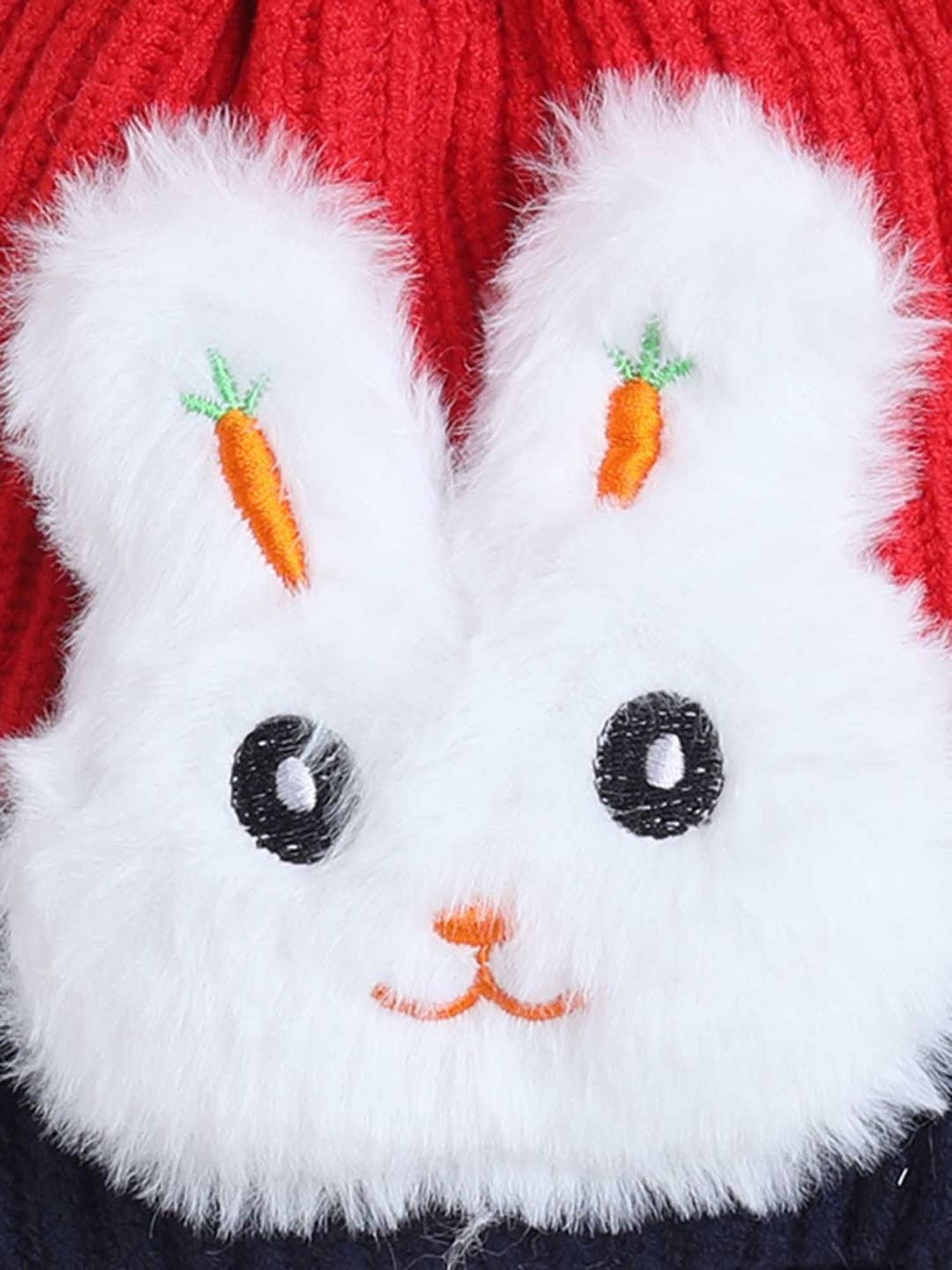 The Magic Wand Kids Red & White Applique Winter Cap