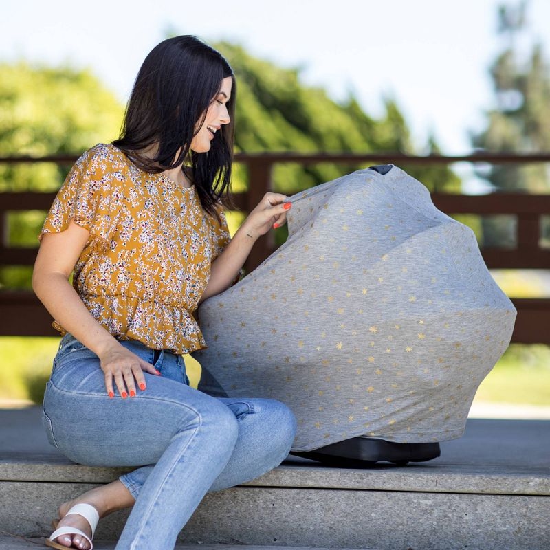 J.L. Childress 4-in-1 Multi-Use Cover Gray Gold Stars