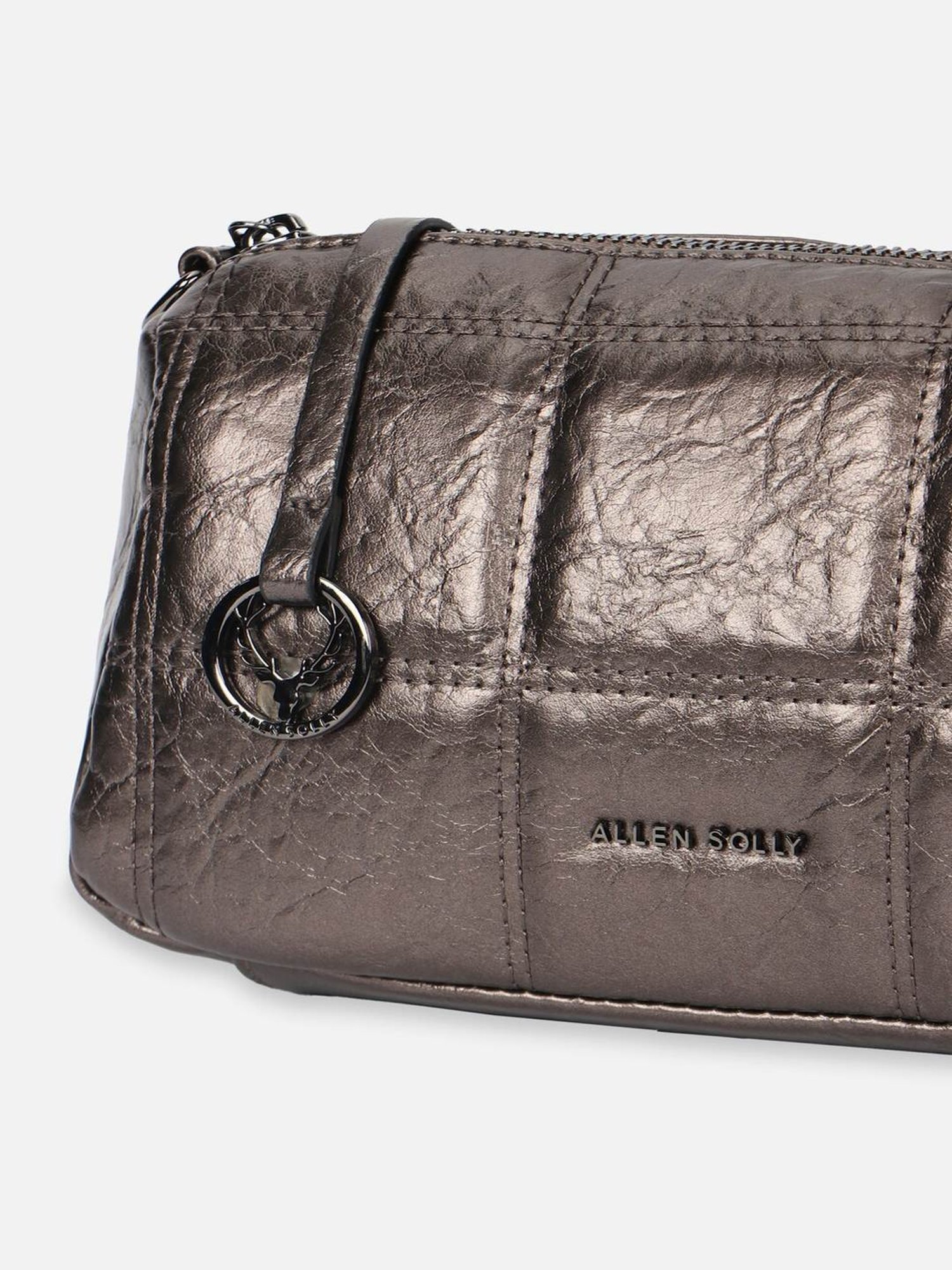 Allen Solly Brown Textured Medium Sling Handbag