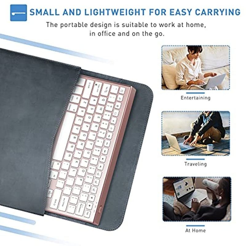 Jelly Comb Backlit Bluetooth Keyboard for iPad 10.2", iPad Pro 10.5" / 11" / 12.9", iPad 5 Gen & Later, iPad Air 4 10.9" /3/2, iPad 7/6/5, iPad Mini 4th Gen&Later, iPhone, Rose Gold