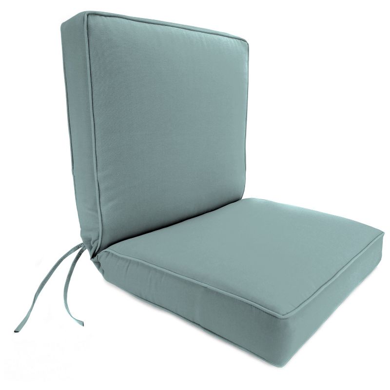 Outdoor Boxed Edge Dining Chair Cushion In Sunbrella Cast Mist - Jordan Manufacturing