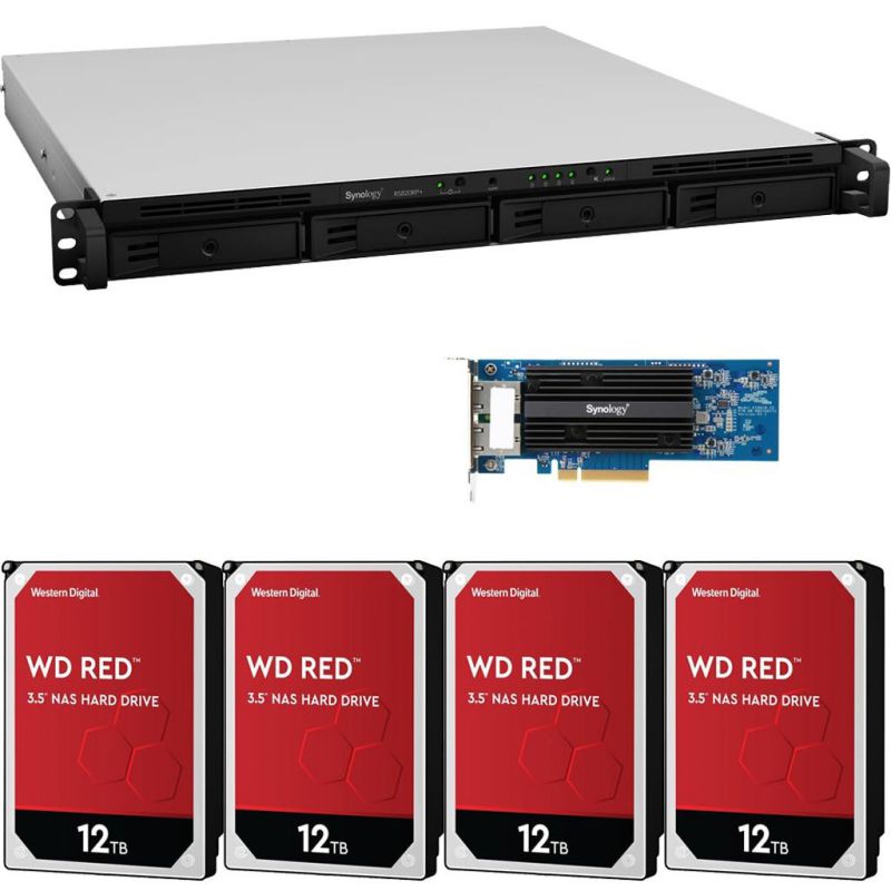 Synology RS820RP+ 4-Bay RackStation NAS with Synology 10Gb Adapter 18GB RAM 32TB (4x8TB) of Western Digital RED NAS Drives Fully Assembled Tested By CustomTechSales