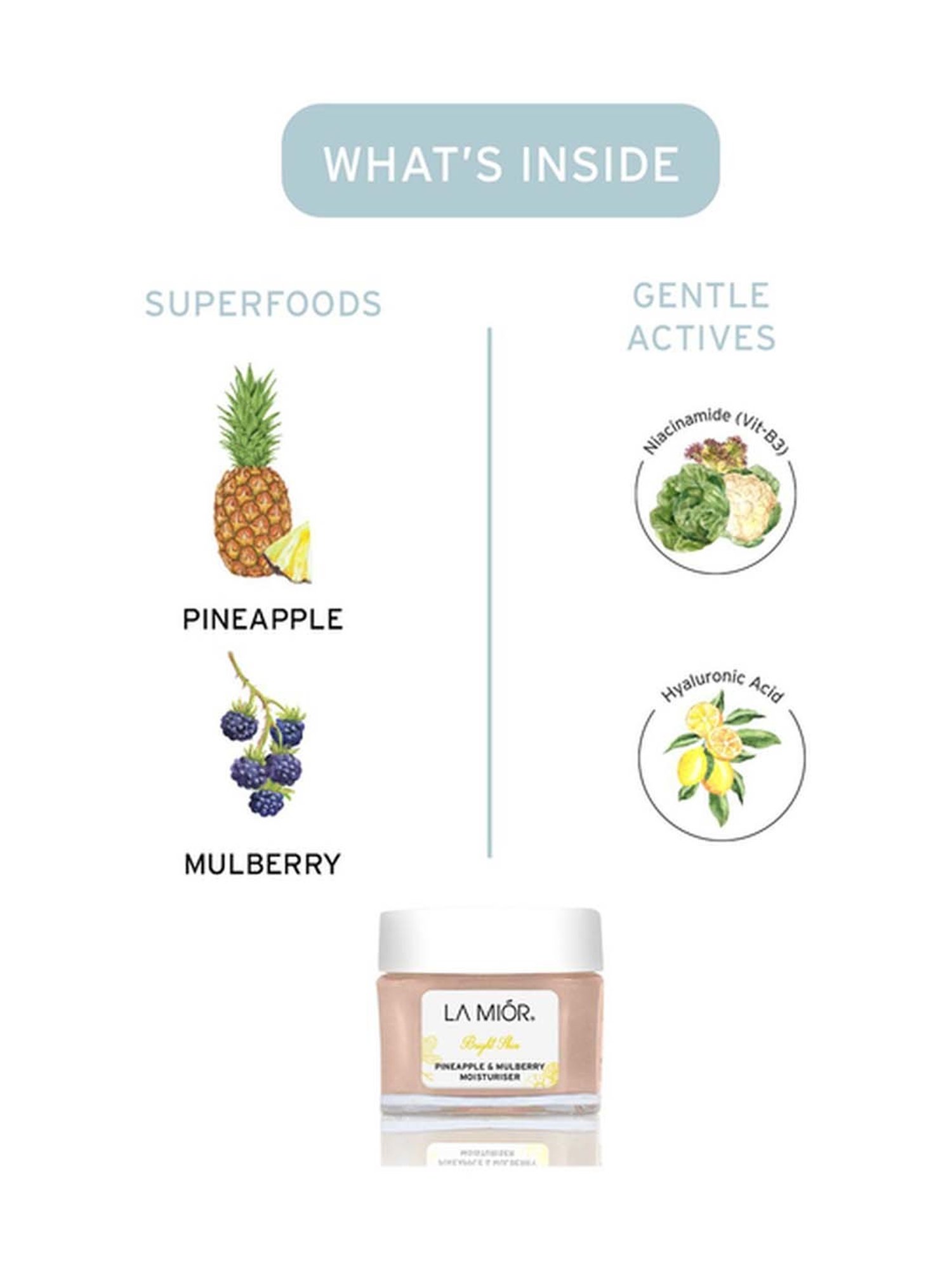 LA MIOR Bright Skin Pineapple & Mulberry Moisturiser - 40 gm