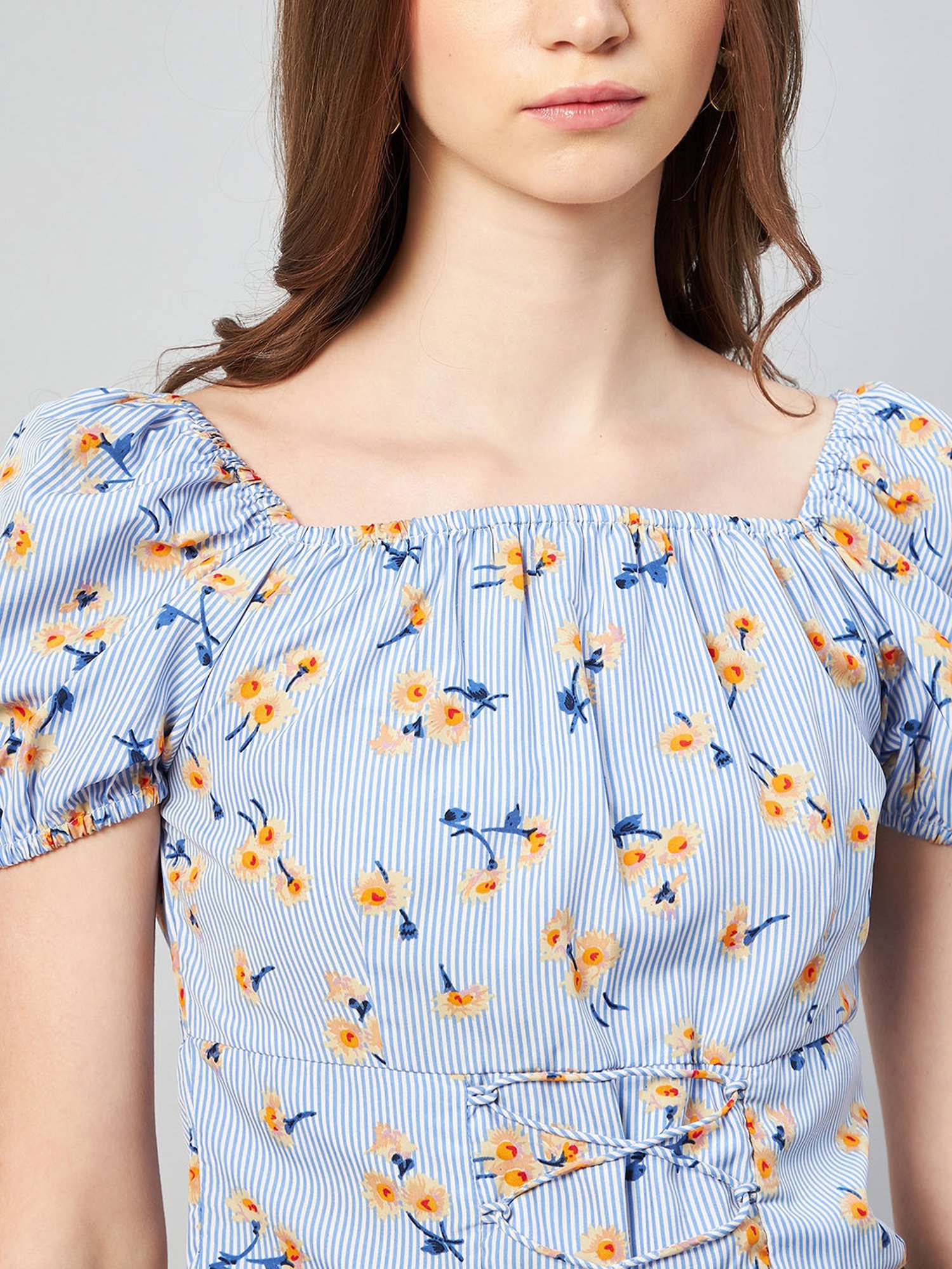 Rare Blue Floral Print Top