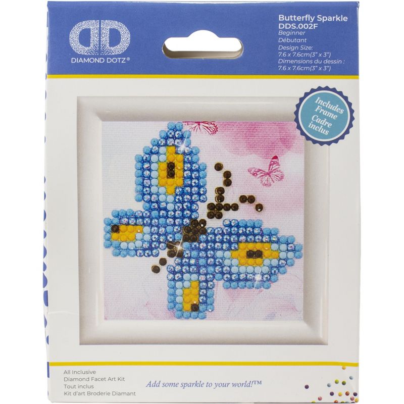Diamond Dotz Diamond Embroidery Facet Art Kit 3"X3"-Butterfly Sparkle W/Frame
