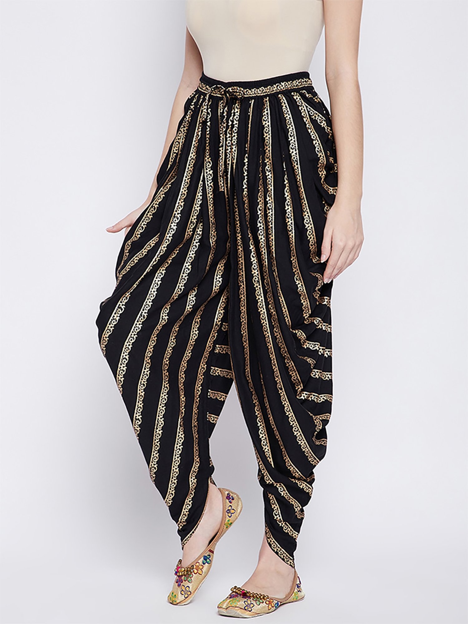 Castle Black Printed Dhoti Pants