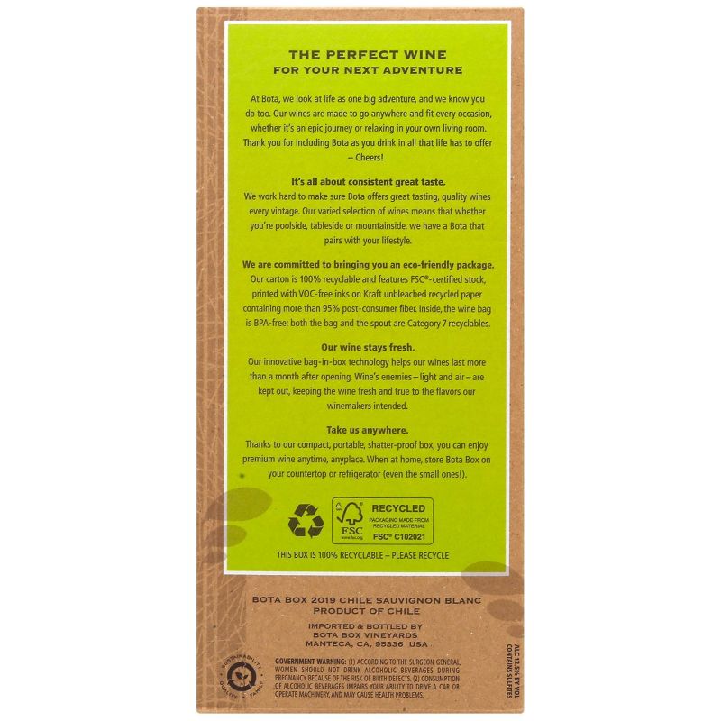 Bota Box Sauvignon Blanc White Wine - 3L Box