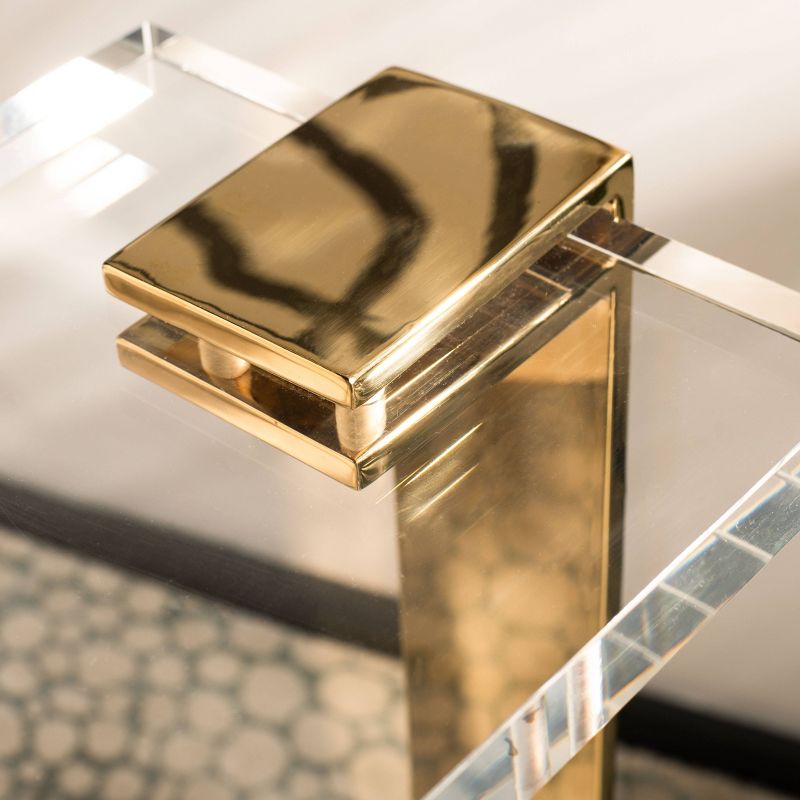 Mars Acrylic Drink Table Clear/Brass - Safavieh