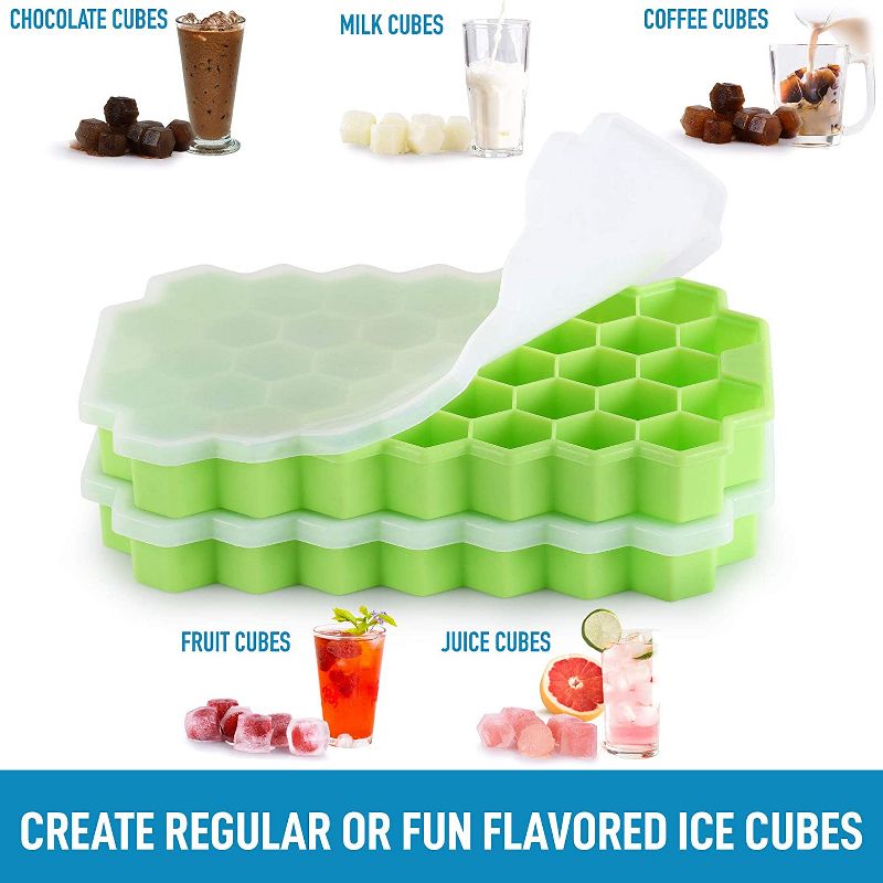Zulay Kitchen Honeycomb Icecube Tray, 2 pack - Green