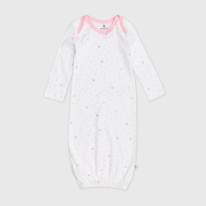 Honest Baby Girls' 2pk Organic Cotton Love Dot Nightgown - 0-6M