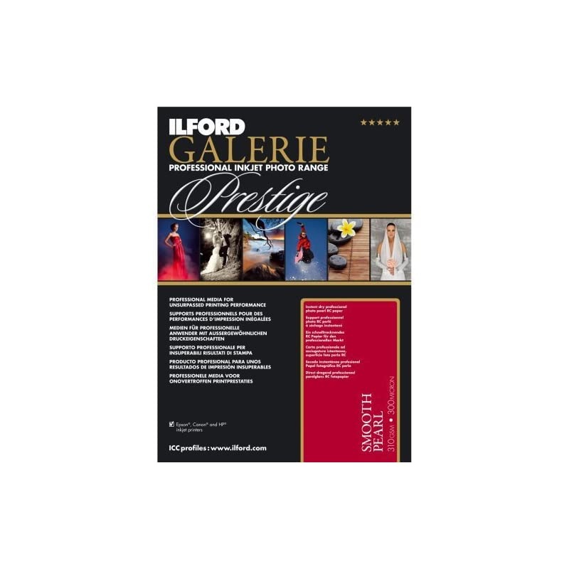 GALERIE Prestige Smooth Pearl 5 x 7 Inches 100 Sheets 2001744 HighDensity Heavyweight Professional Inkjet Photo Range Paper with HDR Instant Dry Nanoporous Surface