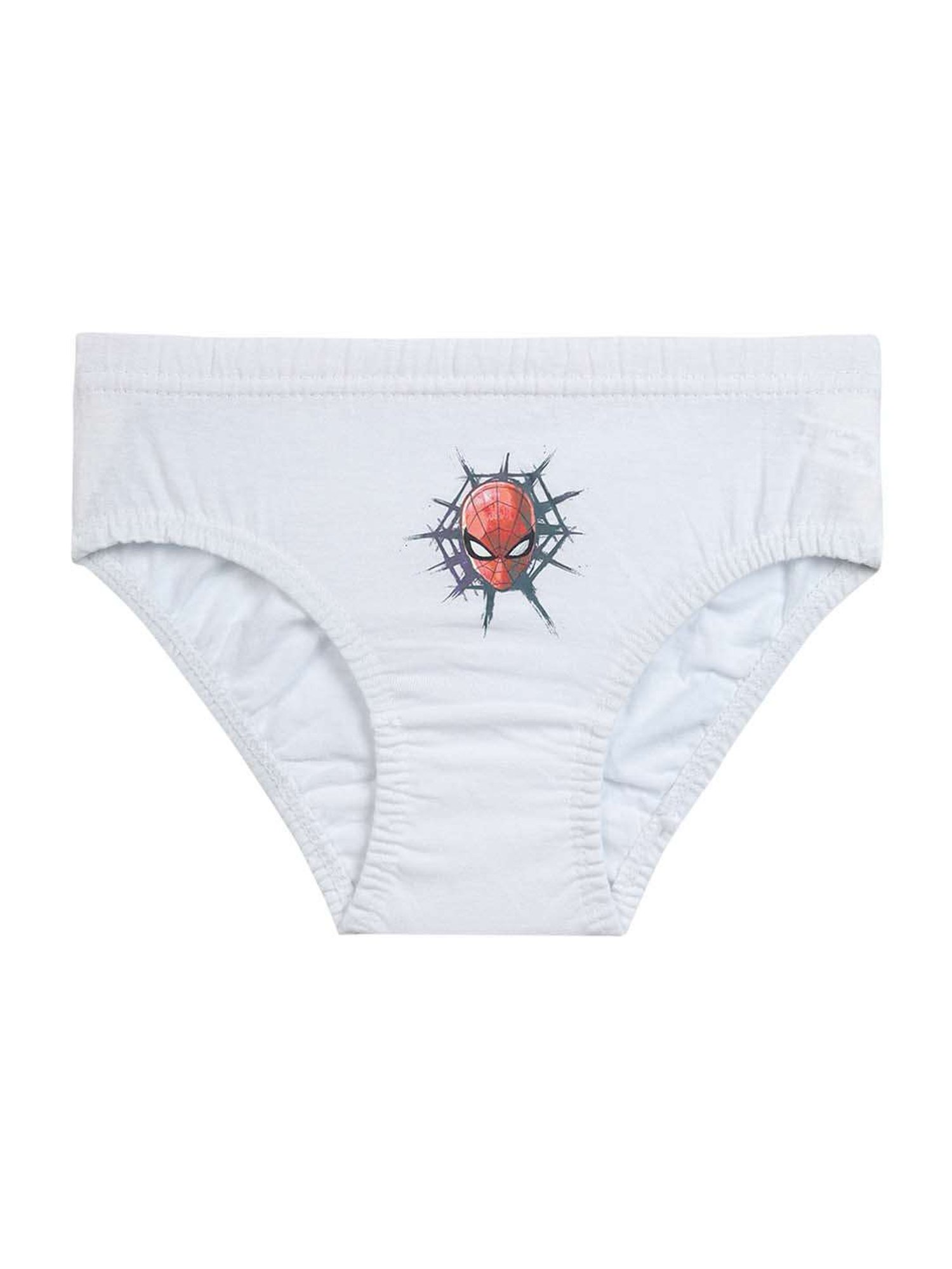 Bodycare Kids White Cotton Printed Spiderman Brief (Assorted, Pack of 5)