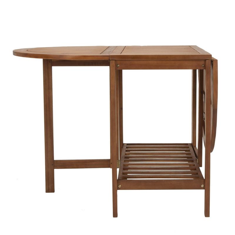 5pc Acacia Wood Folding Outdoor Dining Set with Chair Storage - Room & Joy