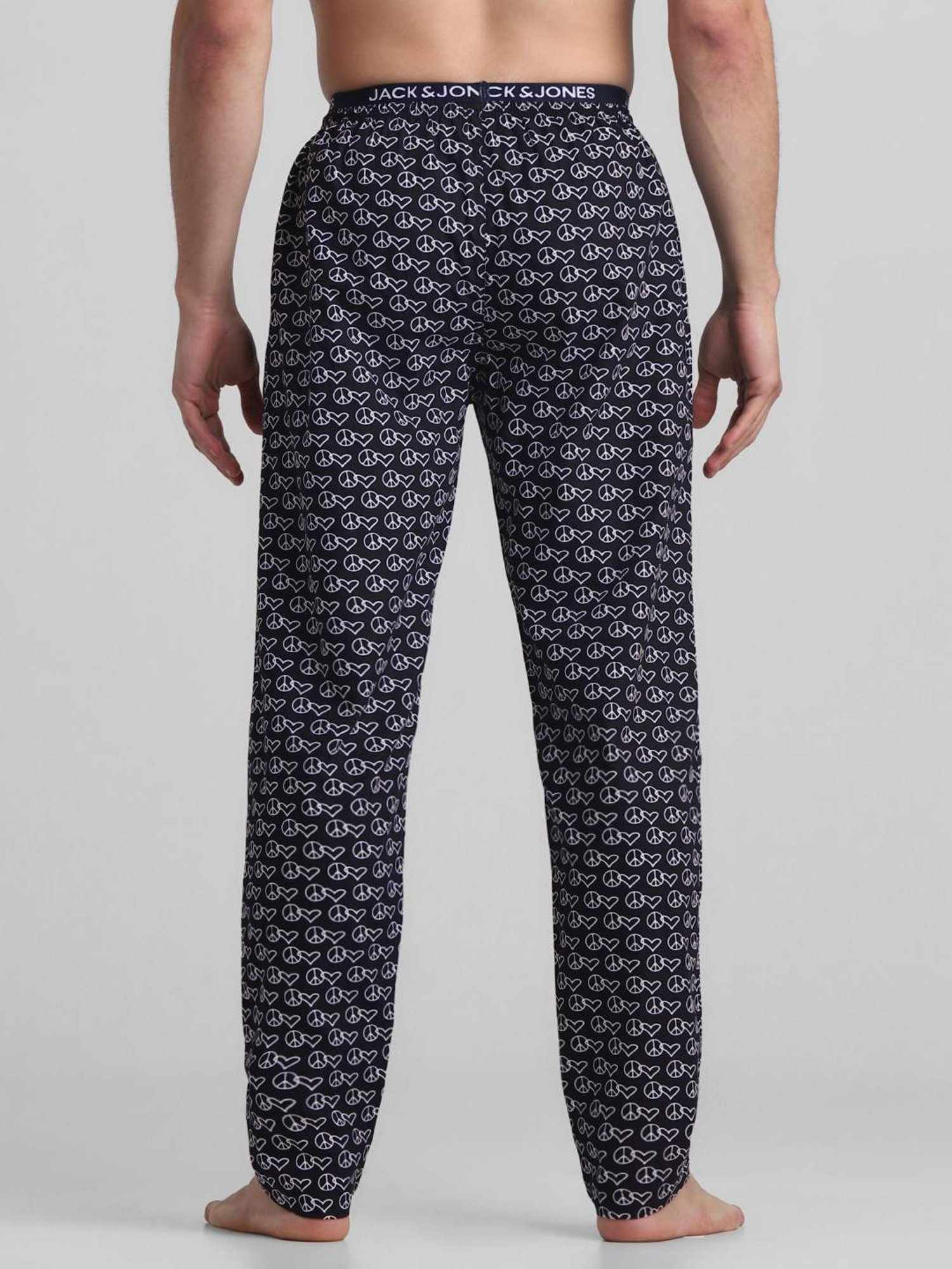Jack & Jones Navy Blazer Cotton Regular Fit Printed Lounge Pants