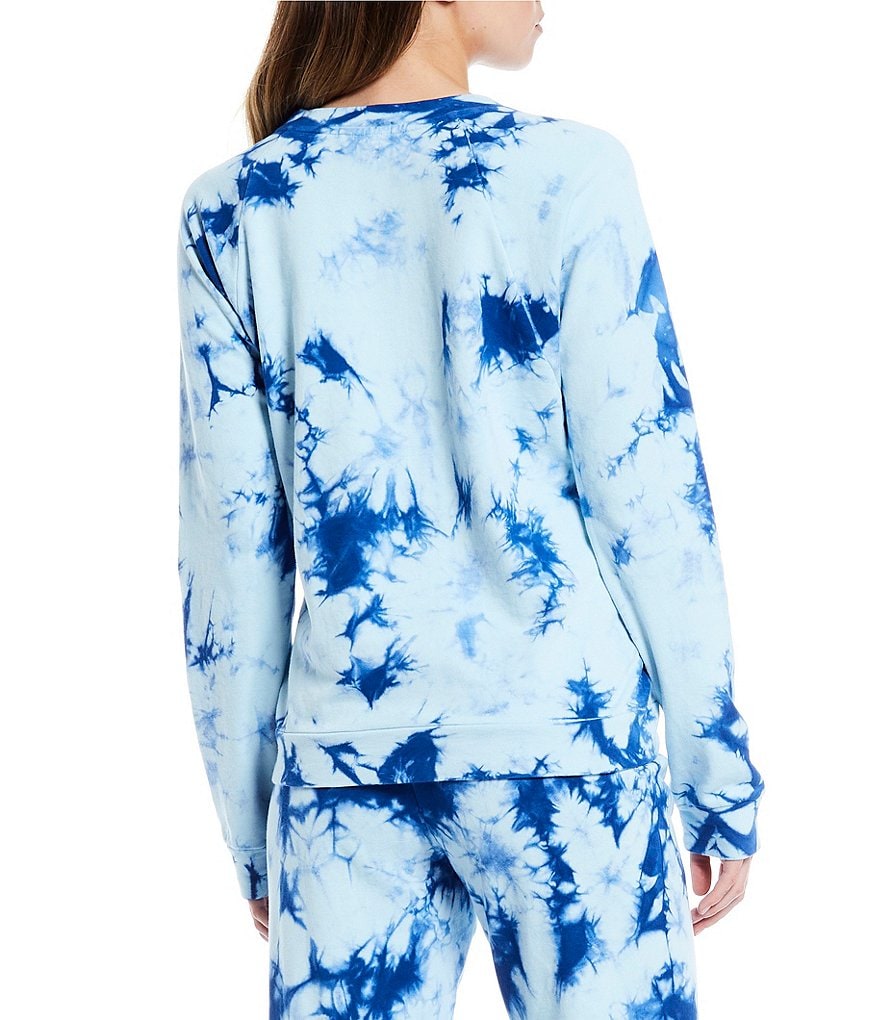 PJ Salvage Tie-Dye Print French Terry Long Sleeve Coordinating Sleep Top