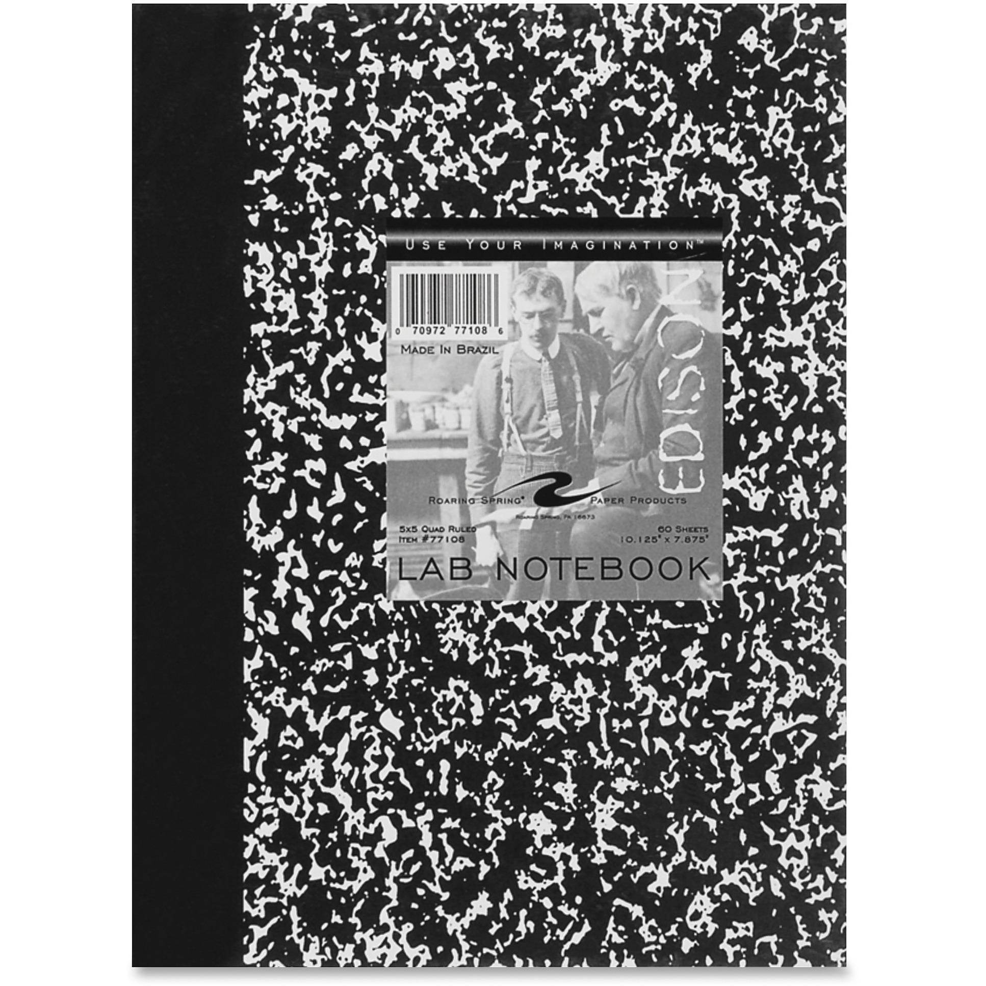 ROARING SPRING 77108 Lab Notebook,8 in. x 10 in.,Green