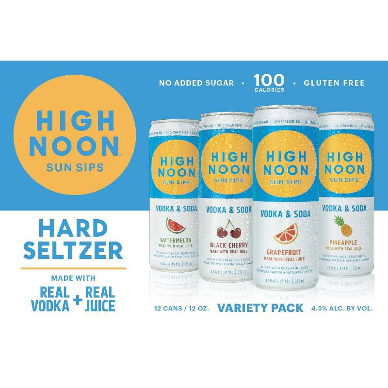 High Noon Sun Sips Hard Seltzer Variety Pack - 12pk/12 fl oz Cans
