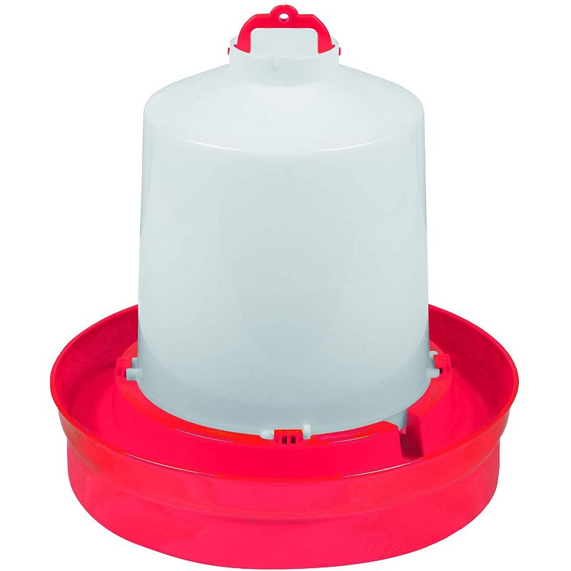 Little Giant DBW2 Deep Base Automatic Poultry Waterer Dispenser for Chickens & Birds, Red, 2 Gallon