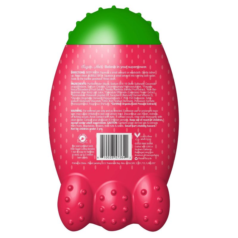 Raw Sugar Kids Bubble Bath + Body Wash Strawberry Vanilla - 12 fl oz