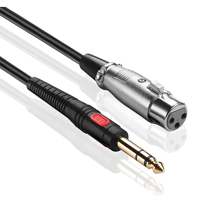 Premium 3 Pin XLR Female to 6.3mm (1/4 Inch) TRS Stereo Jack Male M/F Balanced MIC Microphone Audio Interconnect Cable (3 FT), Gold Plated for Powered Speakers, Studio Sound Consoles