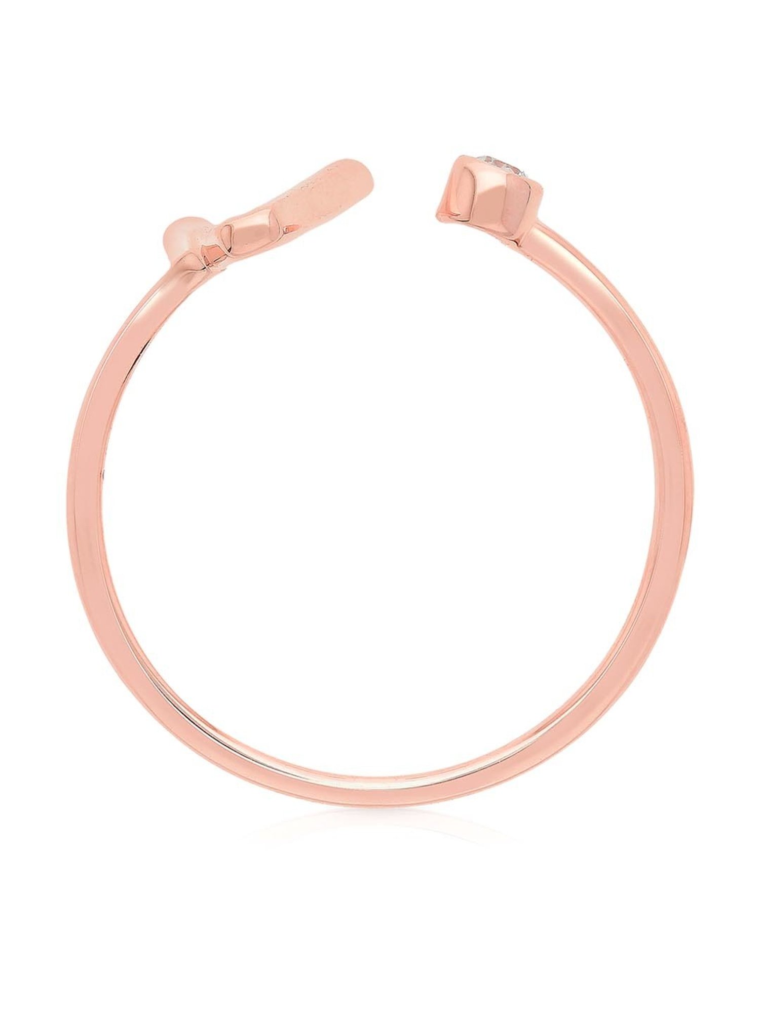 Malabar Gold and Diamonds 14k Gold Alphabet V Ring for Women