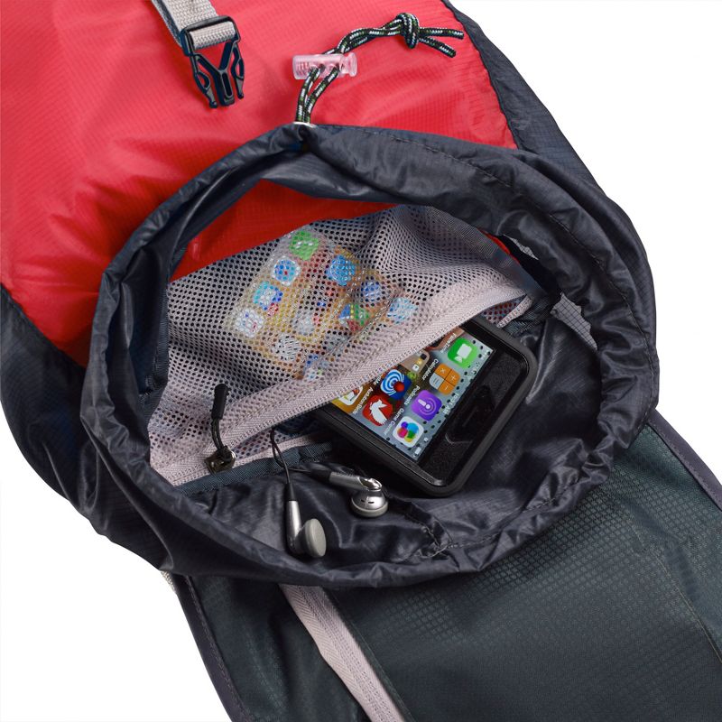 Lewis N. Clark RFID Protected 15" ElectroLight Day Backpack -  Red/Charcoal