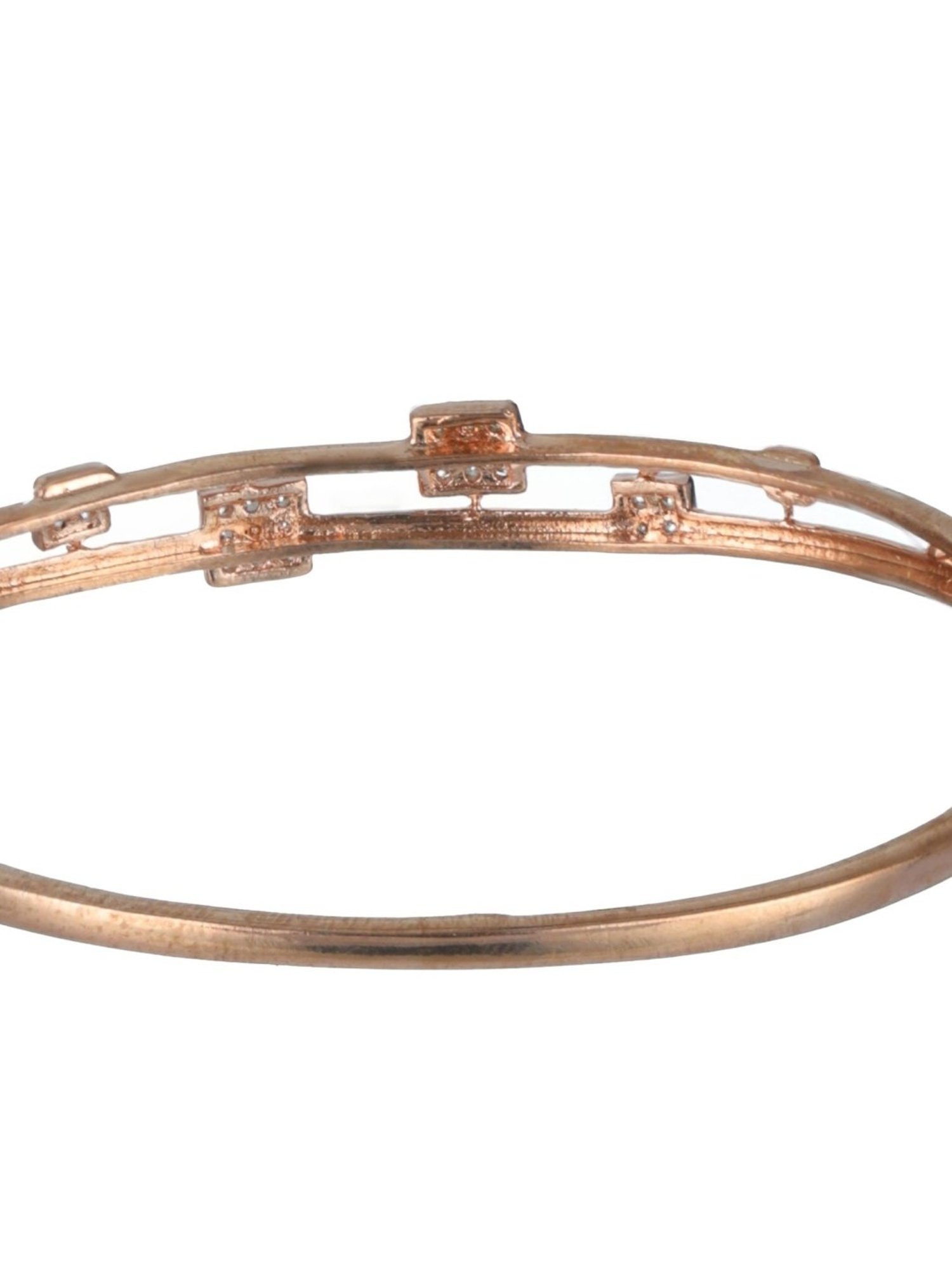 Aatmana Silver-toned Rose Gold-Plated Bangle-Style Bracelet