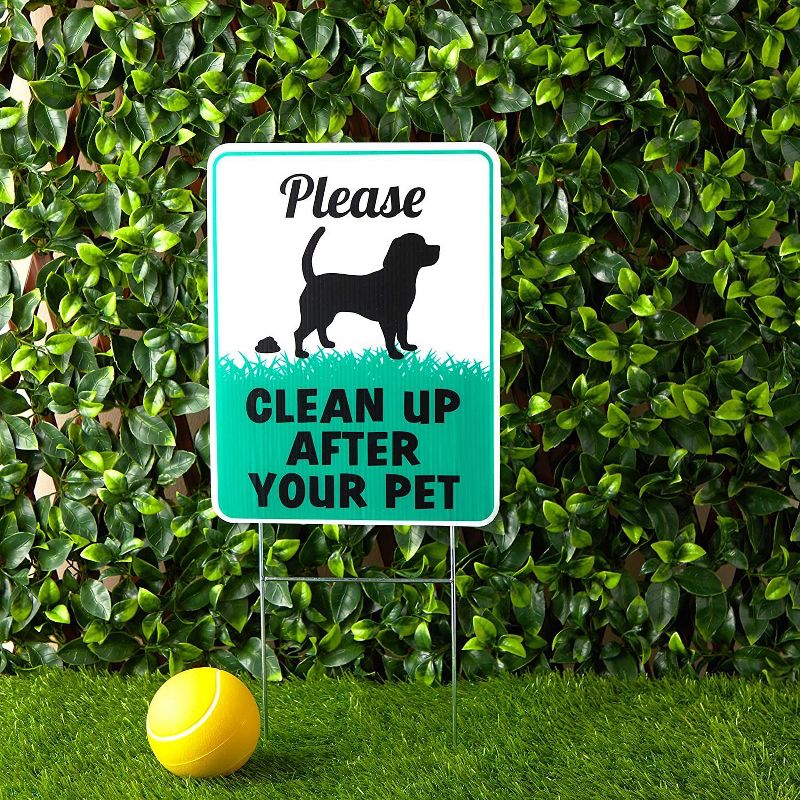 Okuna Outpost Metal Yard Sign, Please Clean Up After Your Pet 9" x 12"