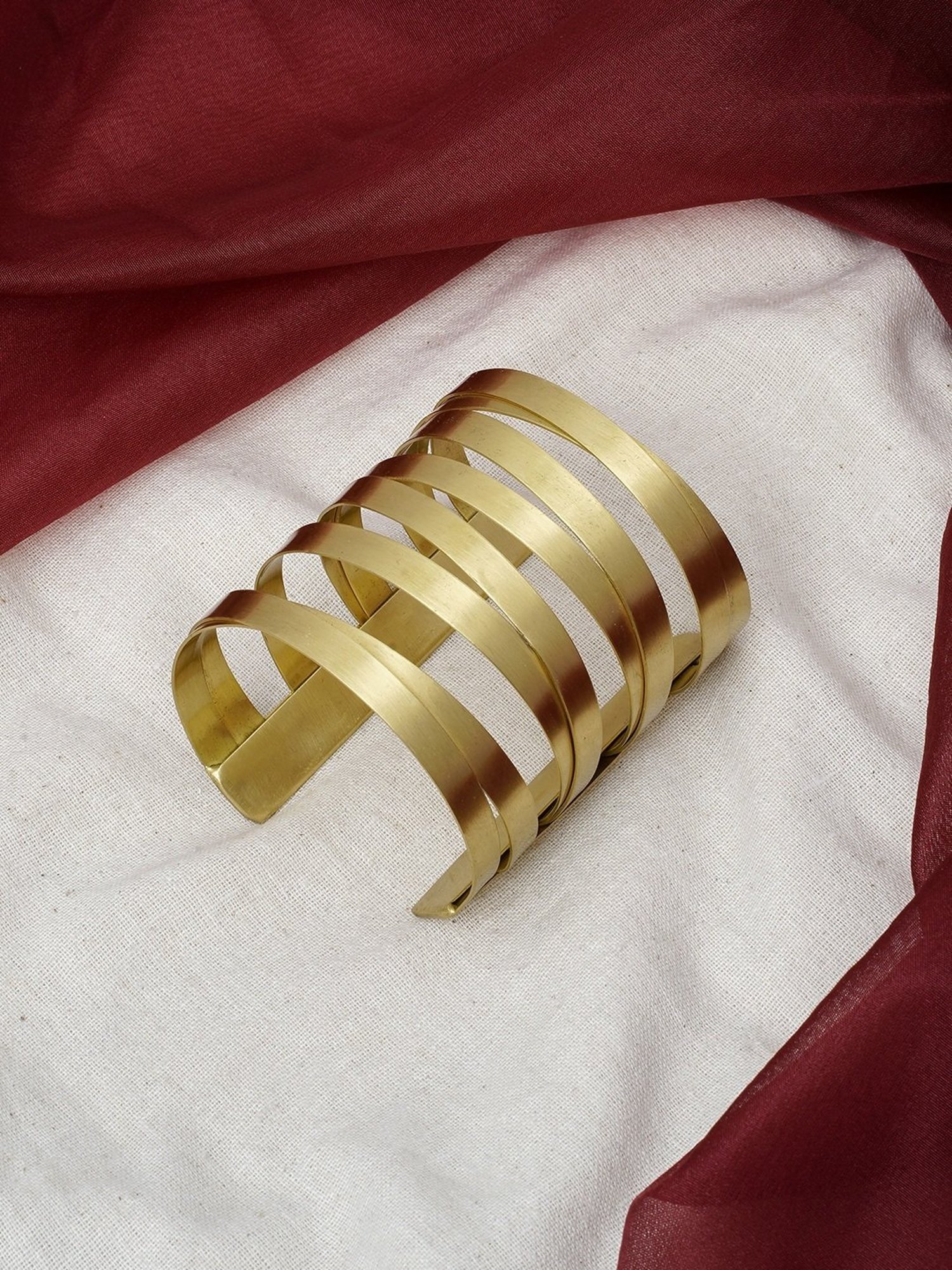 Teejh Pranjalika Golden Cuffs Bracelet for Women