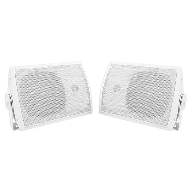 2  HP5S8 525 OutdoorIndoor Home Theater Speakers wSwivel Bracket White
