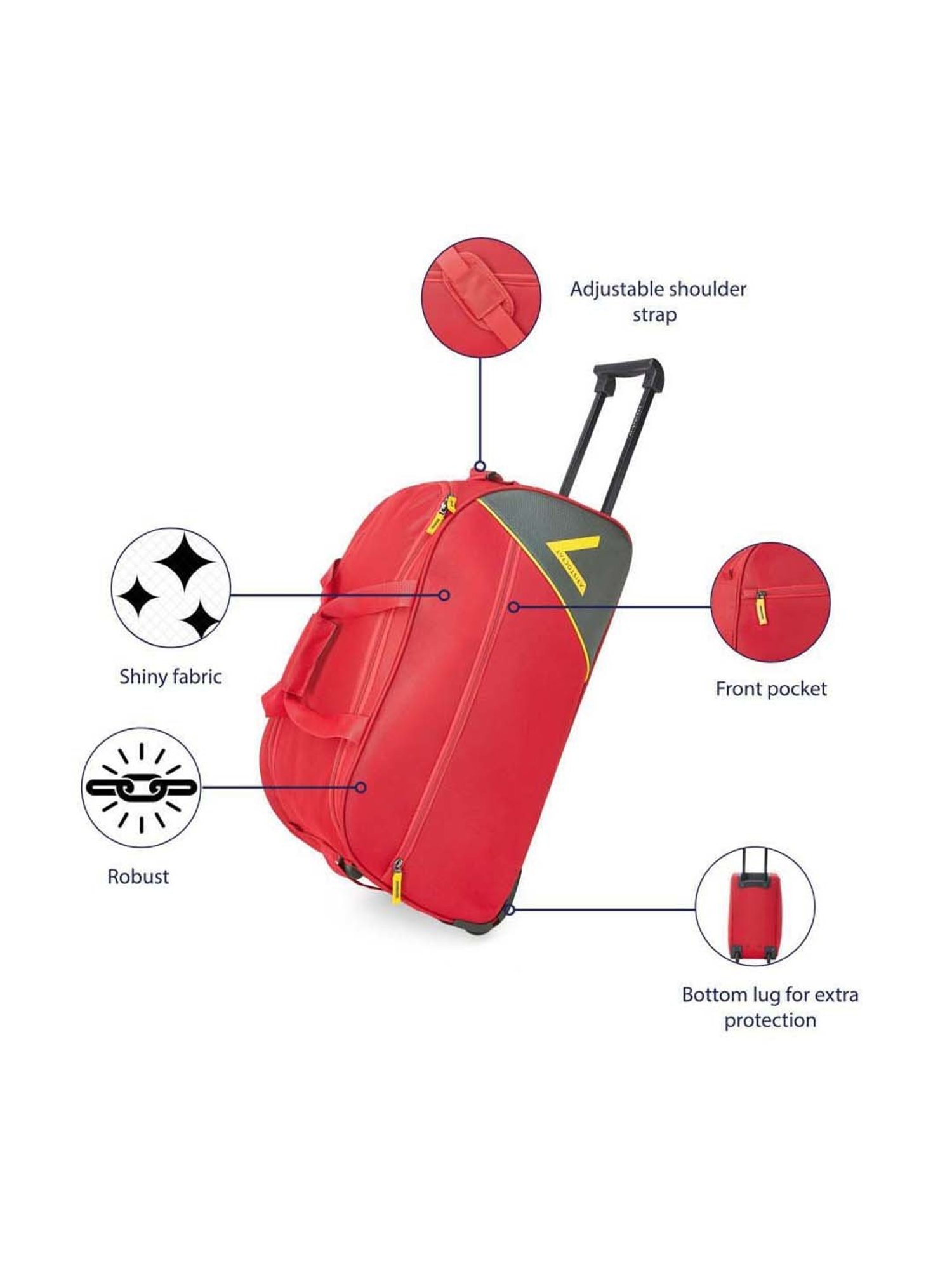 Aristocrat Red Medium Soft Cabin Trolley - 65 cm