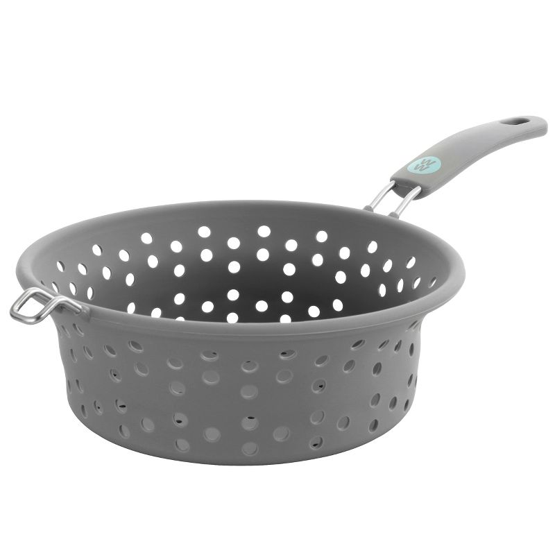 Weight Watchers Healthy Kitchen 1.8 Quart Collapsible Silicone Steamer Basket and Colander in Gray