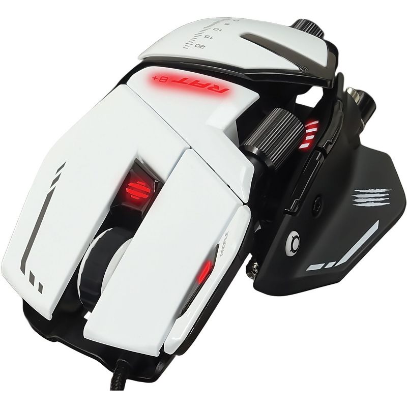 Mad Catz The Authentic R.A.T. 8+ Optical Gaming Mouse, White (MR05DCAMWH00)