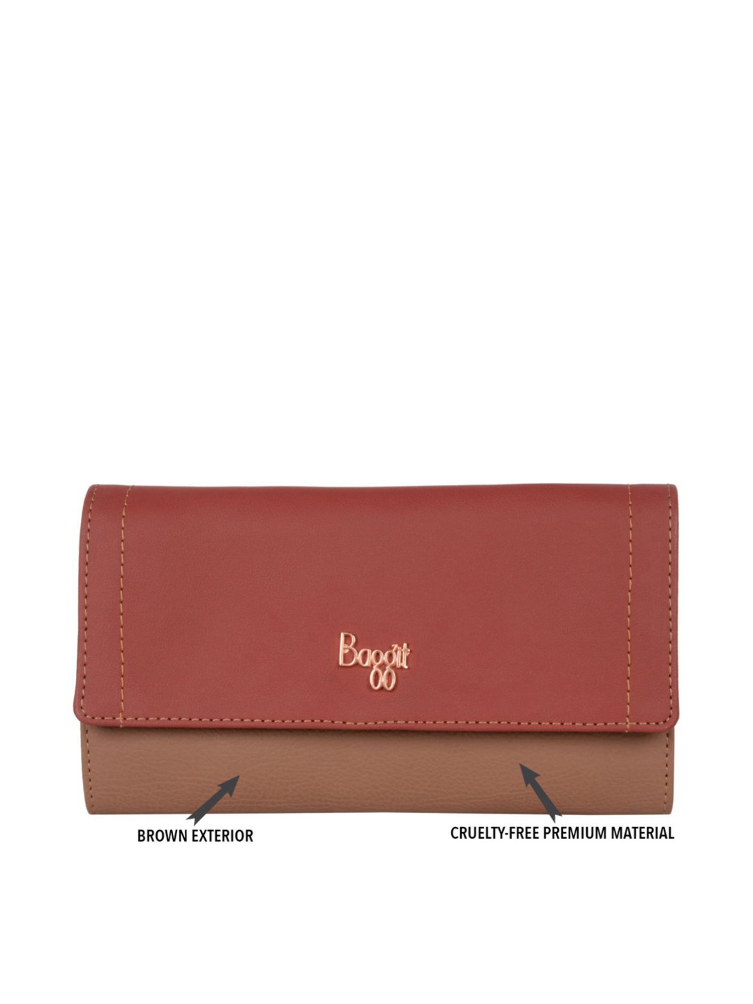 Baggit Brown Color Block Wallet for Women