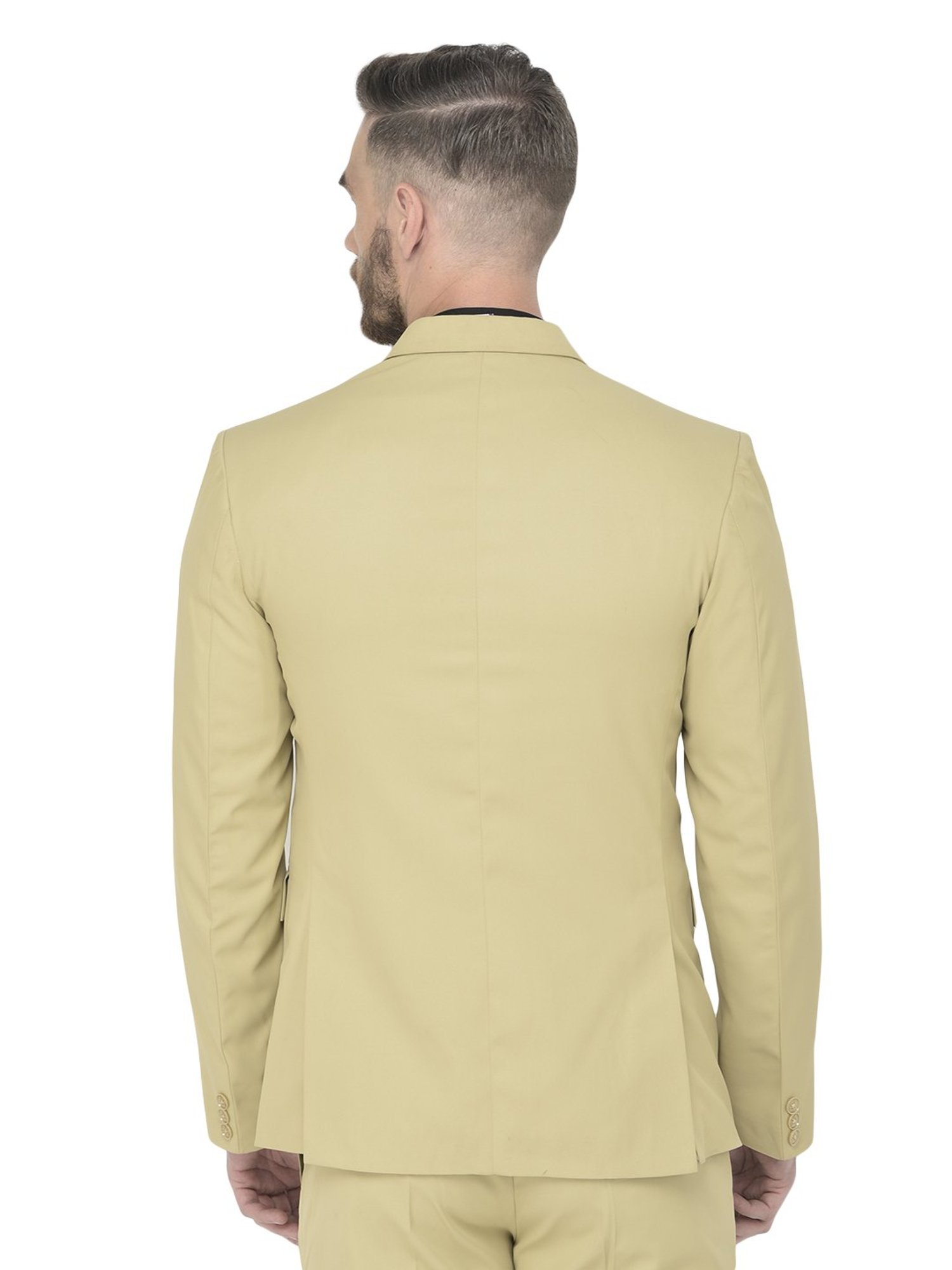 SG RAJASAHAB Beige Regular Fit Blazer