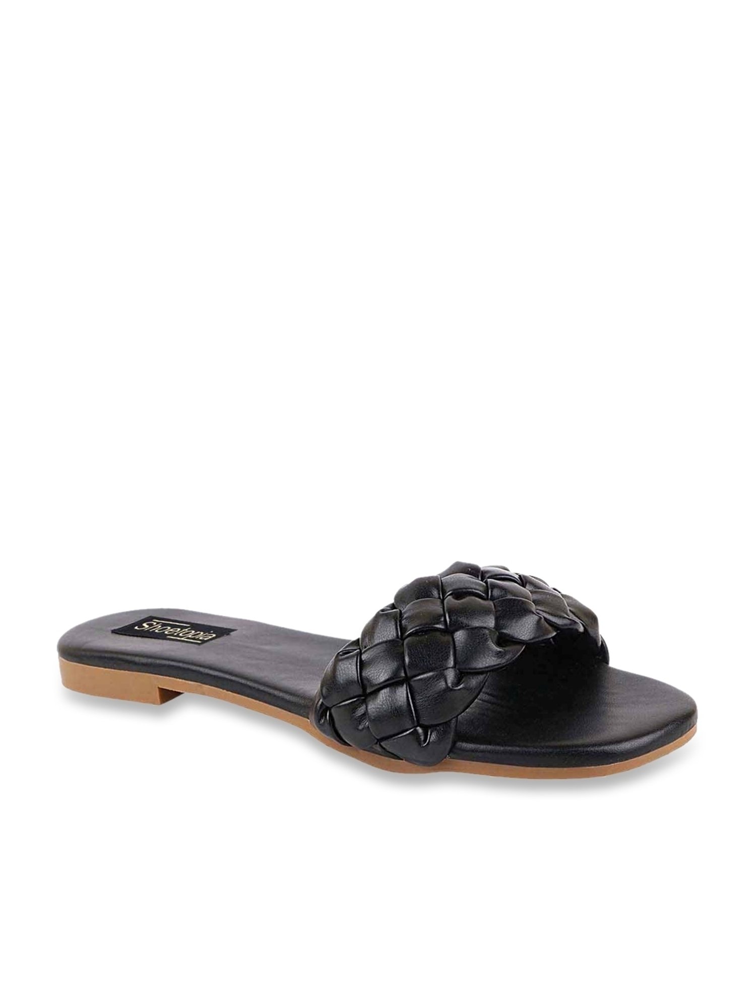 Shoetopia Women's Black Casual Sandals