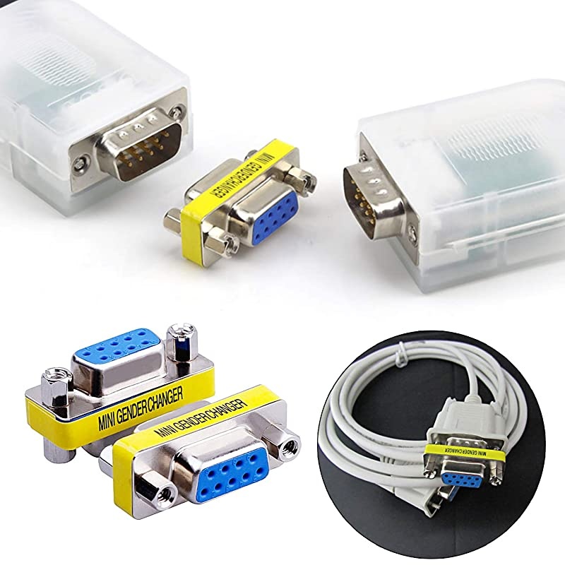 9 Pin RS232 DB9 Male to Male Female to Female Serial Cable Gender Changer Coupler Adapter 10 Pack DB9 Male to Male