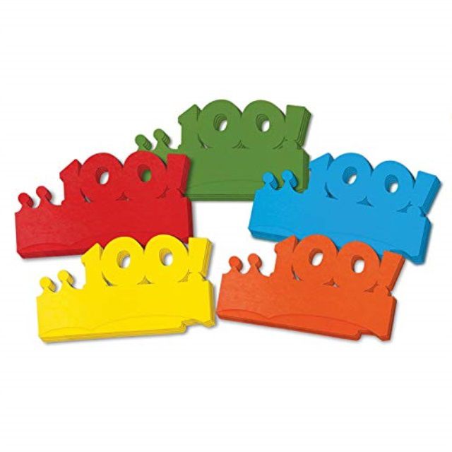 Creativity Street Bright 100! Paper Crowns - 100 - 25/Pack - Assorted