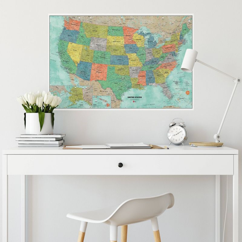 Wall Pops!  White Board Decals 2ct 24" x 36" - US Map